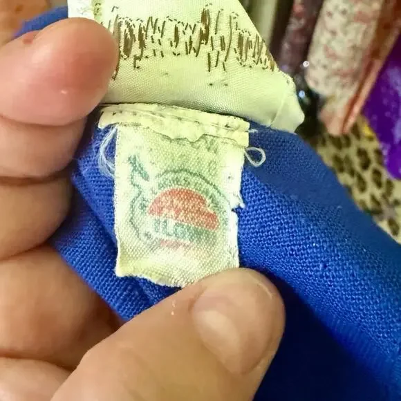 Vintage 70’s ILGWU Neiman Marcus Royal Blue Bow Sleeve Sheath Dress Small Medium - Picture 7 of 8